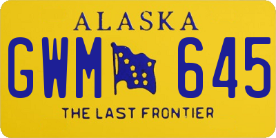 AK license plate GWM645