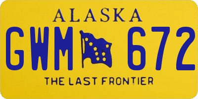 AK license plate GWM672