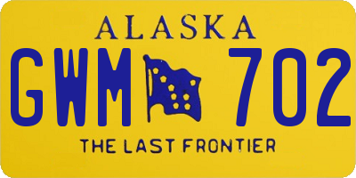 AK license plate GWM702