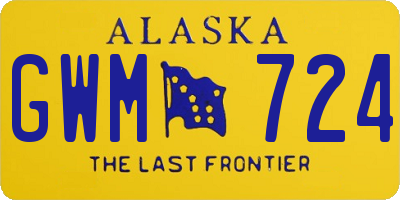 AK license plate GWM724