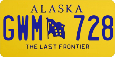 AK license plate GWM728
