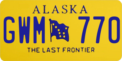 AK license plate GWM770
