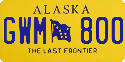 AK license plate GWM800