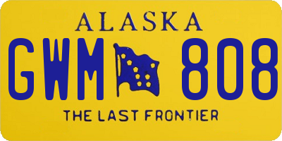 AK license plate GWM808