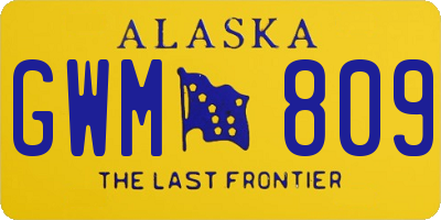 AK license plate GWM809