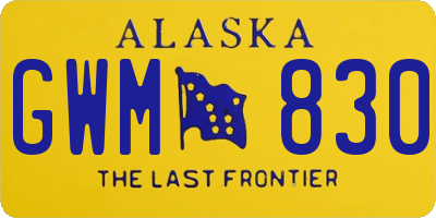 AK license plate GWM830