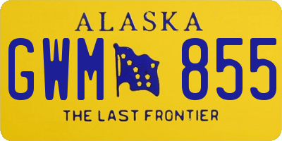 AK license plate GWM855