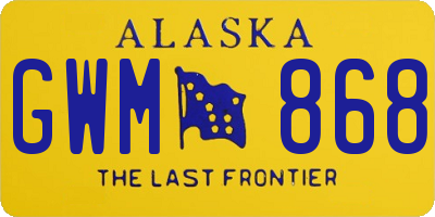 AK license plate GWM868