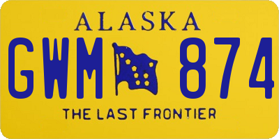 AK license plate GWM874