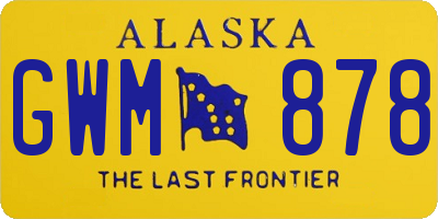AK license plate GWM878