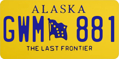 AK license plate GWM881