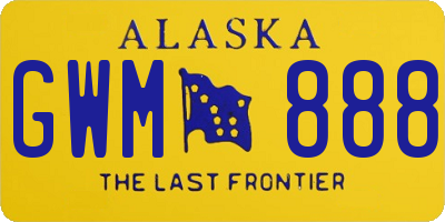AK license plate GWM888