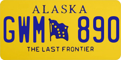 AK license plate GWM890