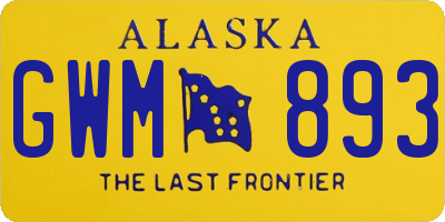AK license plate GWM893