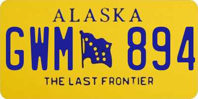 AK license plate GWM894