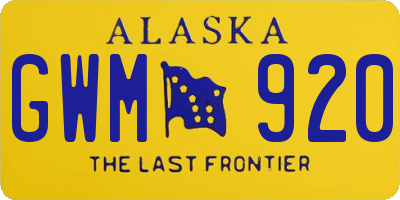 AK license plate GWM920