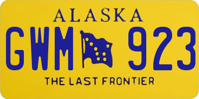 AK license plate GWM923
