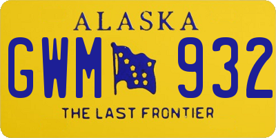 AK license plate GWM932