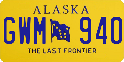 AK license plate GWM940
