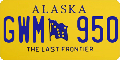 AK license plate GWM950