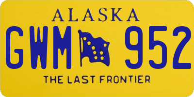 AK license plate GWM952