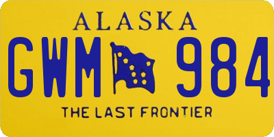 AK license plate GWM984