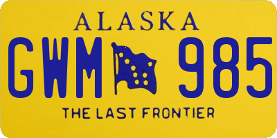 AK license plate GWM985