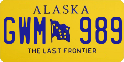 AK license plate GWM989