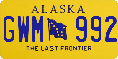 AK license plate GWM992