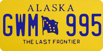 AK license plate GWM995