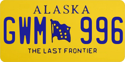 AK license plate GWM996