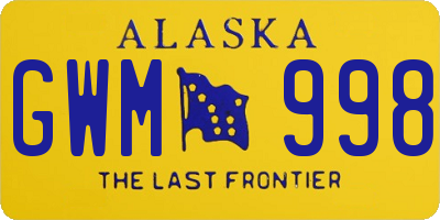 AK license plate GWM998