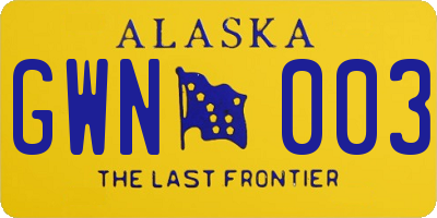 AK license plate GWN003