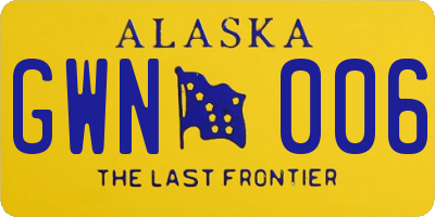 AK license plate GWN006