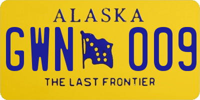 AK license plate GWN009