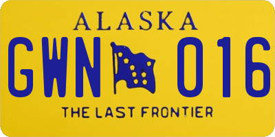 AK license plate GWN016