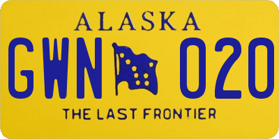AK license plate GWN020