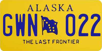 AK license plate GWN022