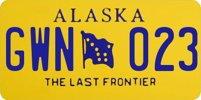 AK license plate GWN023