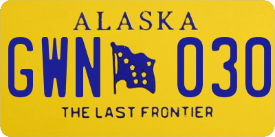 AK license plate GWN030