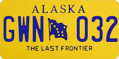 AK license plate GWN032