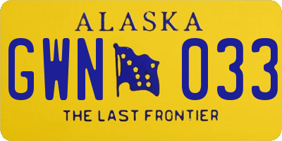 AK license plate GWN033