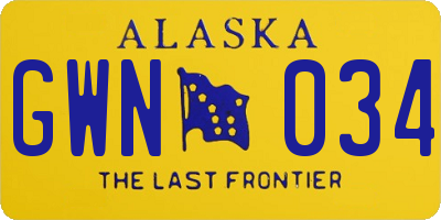 AK license plate GWN034