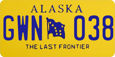 AK license plate GWN038