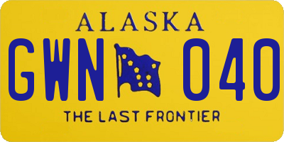 AK license plate GWN040
