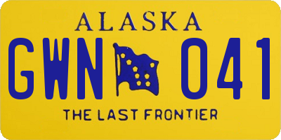 AK license plate GWN041