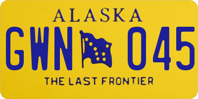 AK license plate GWN045