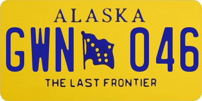 AK license plate GWN046