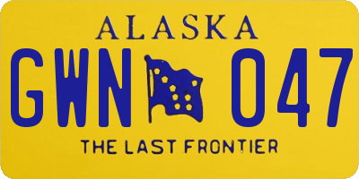 AK license plate GWN047