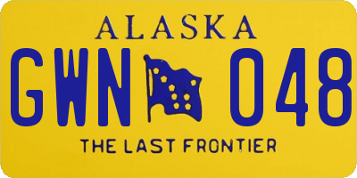 AK license plate GWN048